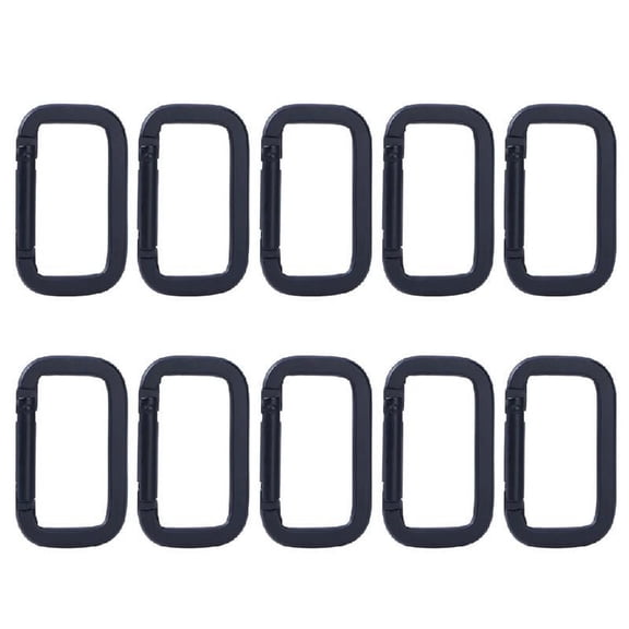 SIEYIO 10Pcs Carabiner Clip Light Rectangle Shape Spring Clip Keyring Carabiner Hook