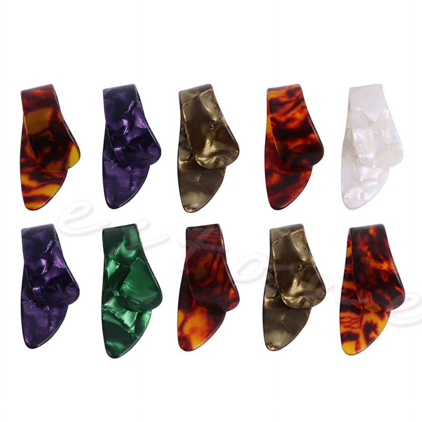 SIEYIO 10Pcs Celluloid Guitar Thumb Picks Finger Plectrum Band Mix Color Liparite Set