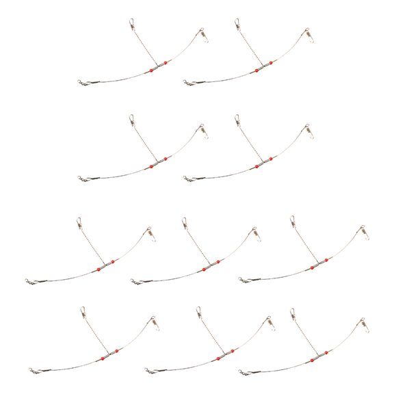 SIEYIO 10Pcs Fishing Wire Leader Rigs with Snaps Stainless Steel Sea Fishing Line Rig Bottom Tackle Rigs Fishing Tool