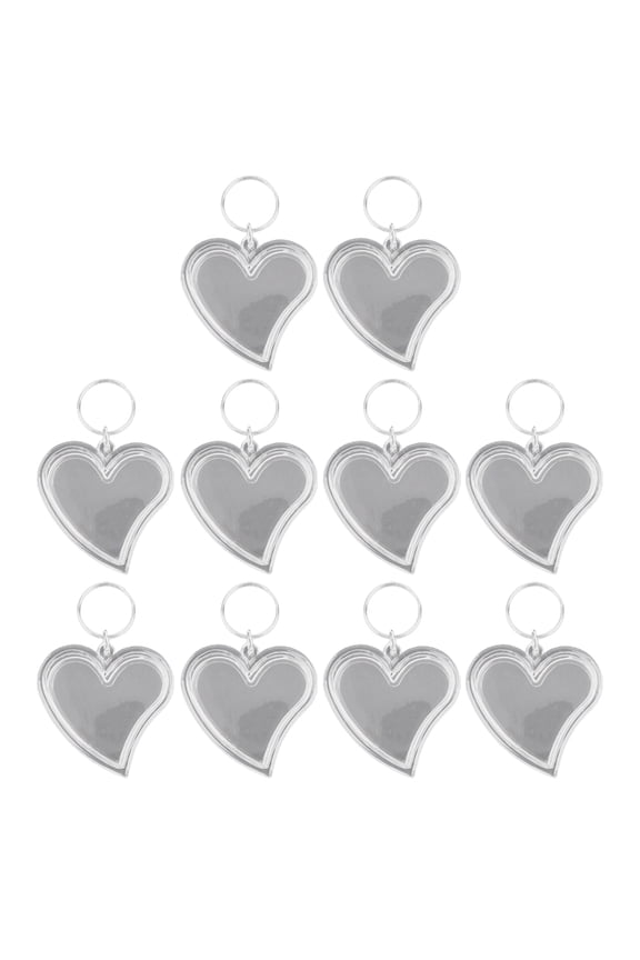 10Pcs Photo Insert Keychains Clear Acrylic Picture Keychain Picture Frame for Key Chain Various Shapes Blank Photo Keych