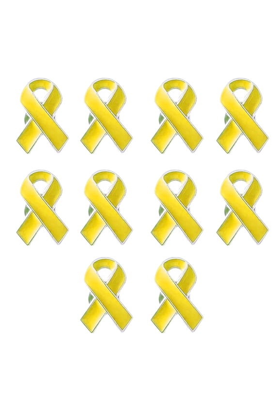 10pcs Awareness Enamel Lapel Pin Ribbon Brooch Cancers Health Care Public
