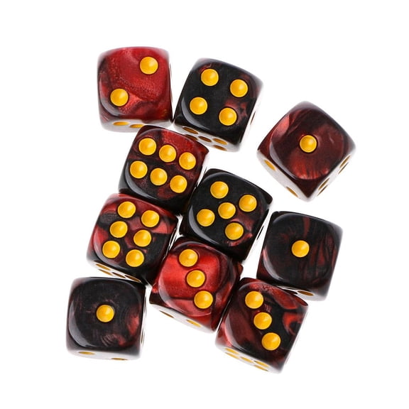 SIEYIO 10pcs Six Sided 12mm Transparent Cube Round Corner Portable Table Playing Games