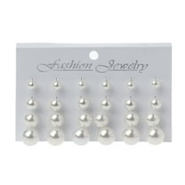 SIEYIO 12 Pairs Shining Simulated Pearl Earrings Jewelry Set Women