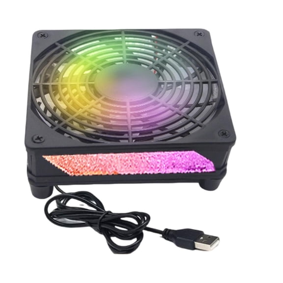 SIEYIO 120mm 5V LED Light Cooling Fan LED Light Sync Temperature Control 12cm Quiet Case Fan for PC Chassis CPU Radiators