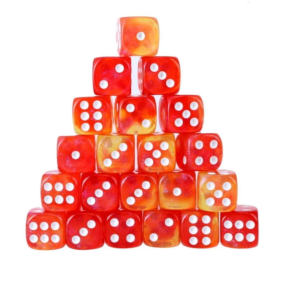 SIEYIO 12mm Six Sided Dices Colorful Acrylic Game Dices Classroom Teaching Dices Set