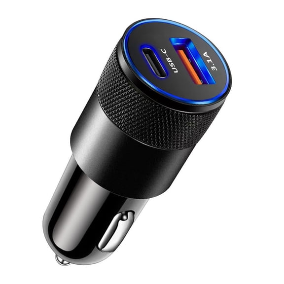 SIEYIO 2 Port USB C Car Charger Adapter QC3.0 3.1A Cigarettes Lighters USB Charger