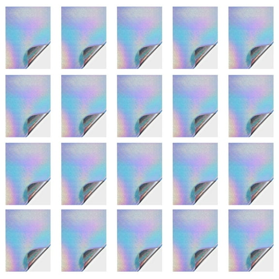 SIEYIO 20 Sheets/Set Self-Adhesive Paper Holographic Stickers Paper A 4 Size Waterproof Film Printable Vinyls Sticker Paper