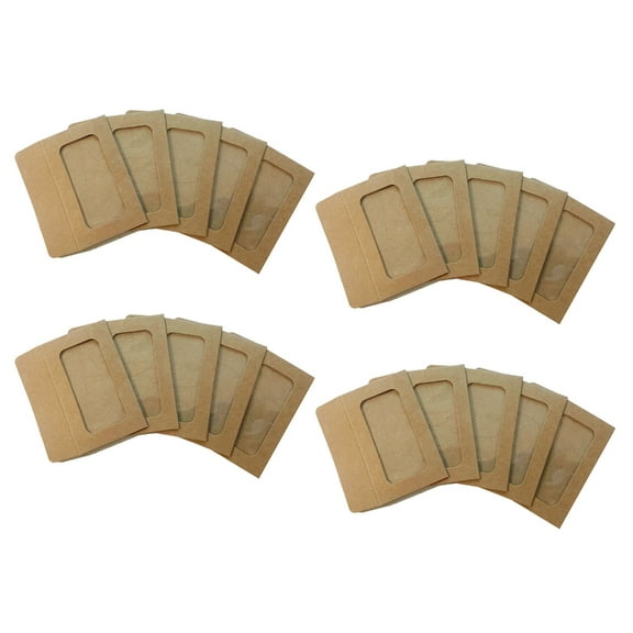 SIEYIO 20PCS Vintage Envelopes with Clear Window for Wedding Invitations Gift Cards, Handmade Envelope Gift Card Envelope