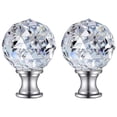 thumbnail image 1 of SIEYIO 2Pcs Faceted Clear Crystal Glass Ball Finial Lamp Top Cap Screw with Base Threaded Table Floor Lampshade Finials Topper Knob Decoration, 1 of 8