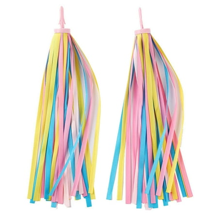 SIEYIO 2pcs Ribbon Outdoor Cycling Scooters Bicycles Handlebar Colorful Tassels for Baby Carriers