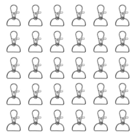 SIEYIO 30 Pcs Swivel Clasps Lanyard Snap Hooks for Key Chain Clip Hooks Lobster Claw Clasp for DIY Keychain Sewing Projects