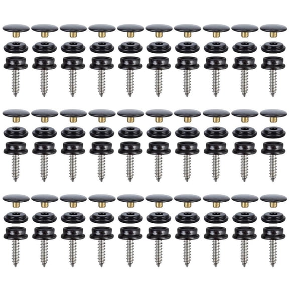 SIEYIO 30 Sets Mini Skaters Set 15mm Fastener Screw Snap Stainless Steel Marine Grade