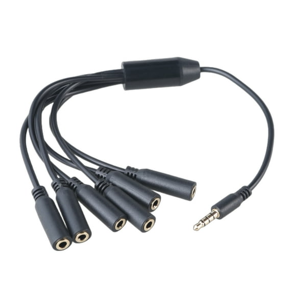 SIEYIO 30cm Length 3.5mm Headphones Splitter Cable 4-Section 3.5 Stereo AUX Cord Line for Tablets Phones Speaker Headsets