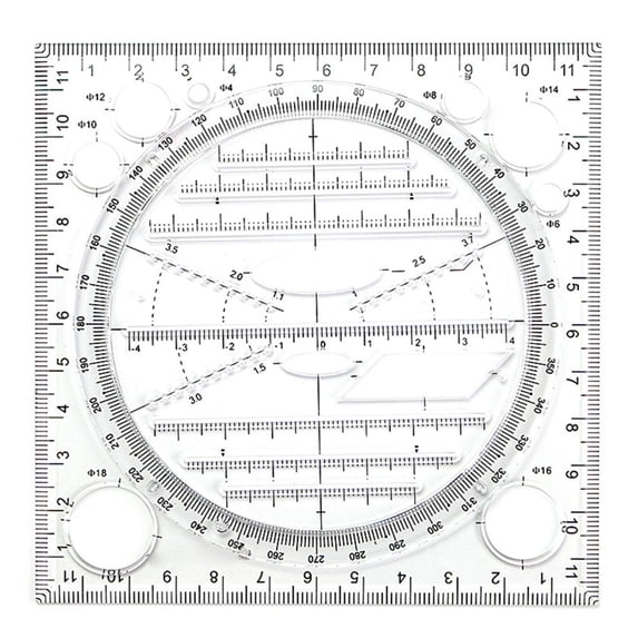 SIEYIO 360 Degree Circle Protractor Multi-functional Geometric Ruler for Architector