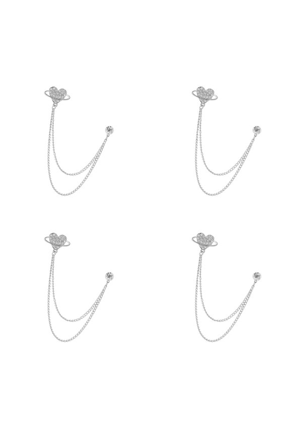 4Pcs Lapel Pins Brooch For Formal Attire Secure Back Closure Lightweight Alloy