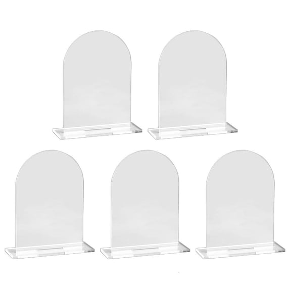 SIEYIO 5 Set DIY Acrylic Blank Wedding Table Sign with Holder Kit Blank Mark Signs Decoration for Restaurant Decoration