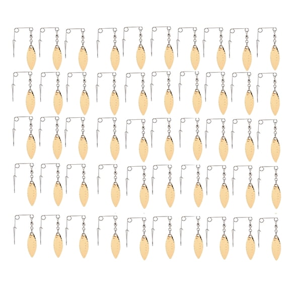 SIEYIO 50Pcs Fishing Spinnerbaits Smooth Spoons Rigs Spinnerbait Lures Tackle