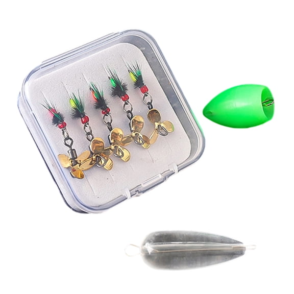 SIEYIO 5Pcs Double Hook Artificial Fishing Baits Fly Fly Fishing Lures Baits