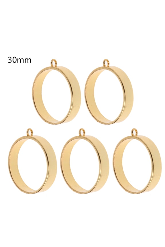 5x/Set Round Framework Open Back Bezels Pendant Blanks for Resin DIY Arts Crafts