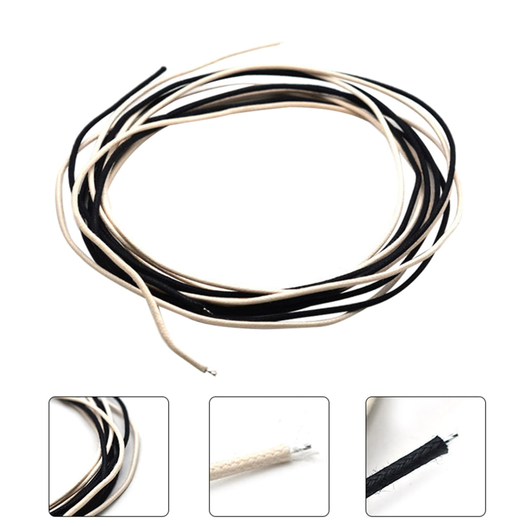 Guyker Cloth Covered Braided Guitar Wire   15 Feet (5 white/5 black/5 yellow) Electrics Vintage Style Pushback Guitar Wire