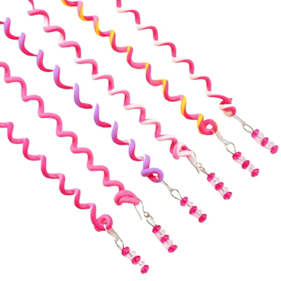 SIEYIO 6 Pcs Colorful Coil Hair Ties Long Phone Cord Hair Rope Twist Braids Fashion Curly Hair Tray Hair Decoration Accessories