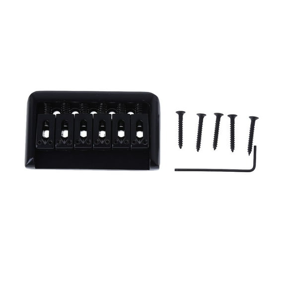 SIEYIO 6 String Electric Guitar Bridge Hard Tail Top Load Fixed Hard Tail Parts Black