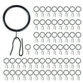 thumbnail image 1 of SIEYIO 60Pieces Metal Drapery Rings and Hooks Ideal for Living Room or Bedroom Curtains Black/Silver, 1 of 19