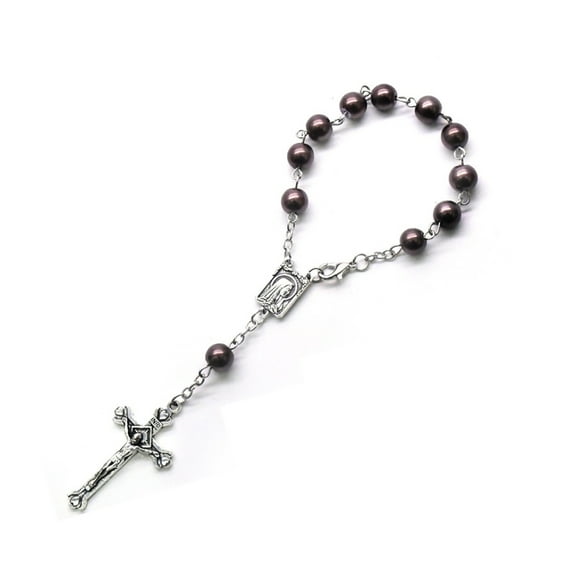 SIEYIO 8mm Pearl Finger Rosaries Party Favor Baptism Rosary Finger Baptism Rosaries