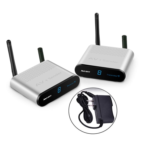 SIEYIO AV Transmitter Video Audio Sender Receiver IR Remote 2.4GHz (Suitable for One or Two Floor)