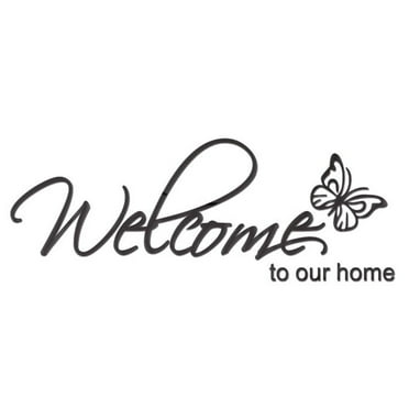 SIEYIO Acrylic Wall Stickers Welcome to Our Home English Letters Wall Stickers Home Art Decor Decal for Door Entrance