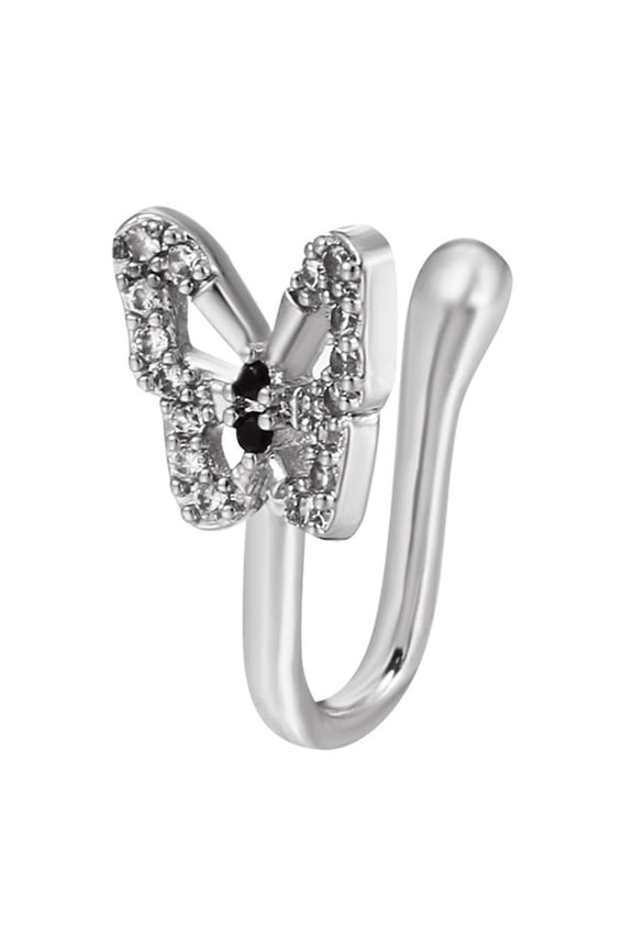 Adjustable Sparkling Nose Cuff Non Piercing Nostril Jewelry for Women Girls