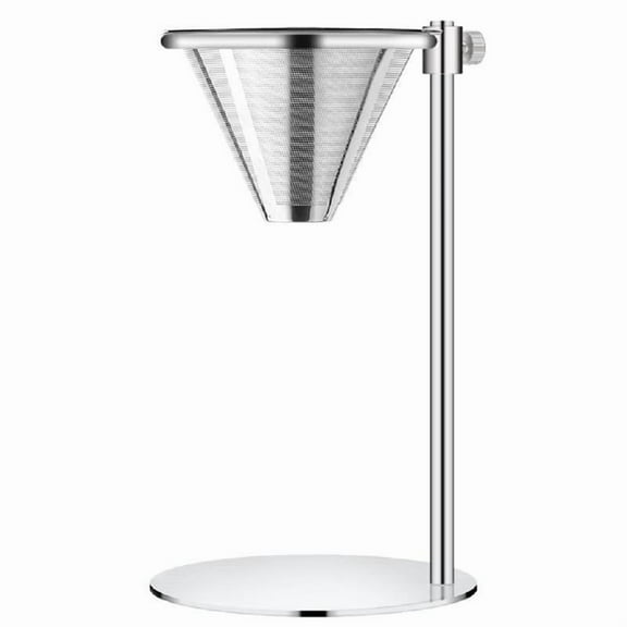 SIEYIO Adjustable Stainless Steel Coffee Maker Station Stand with Double Filter Freestanding Drip Cone Brewer