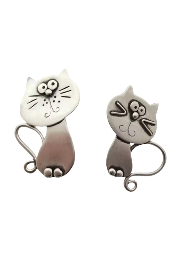 Charming Retro Kitten Ear Studs Playful Cats Earrings Ear Studs Adornment for Unique Personal Style Enhancement
