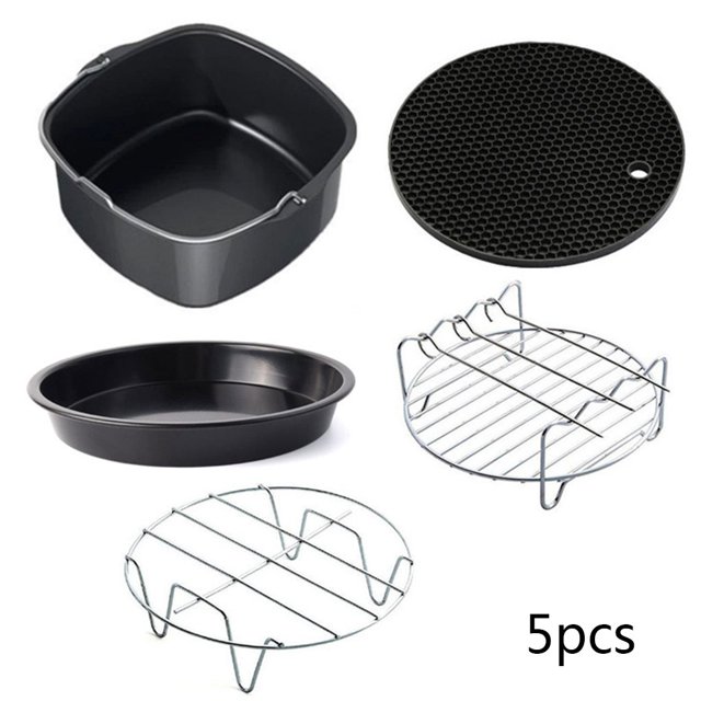 SIEYIO Air Fryer Accessories Set of 5 Fit for 7 Inch Oven Cake & Pizza