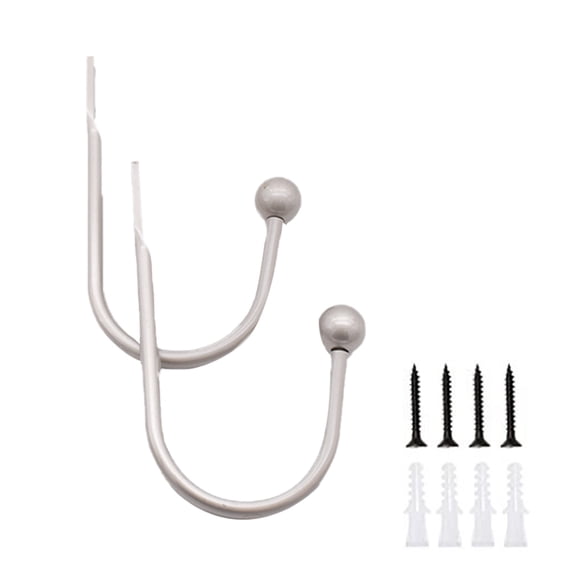 SIEYIO Aluminum Alloy Curtain Tieback Hook with Screws Wall Mount Heavy Duty U Shaped Hook Anti Deform Home Dorm Curtain Hook