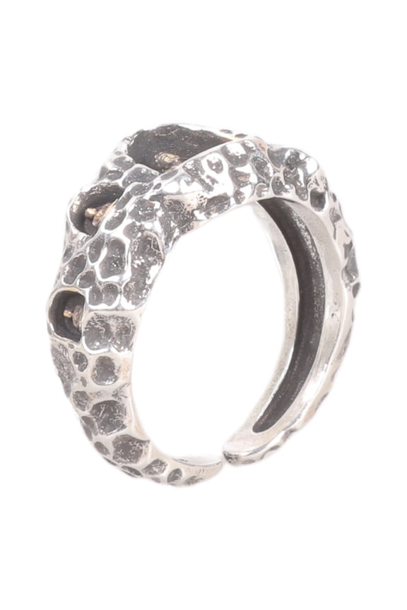 Ancient Rock Inspired Adjustable Copper Ring Artisanal Crafted Jewelry For Mindful Lifestyle