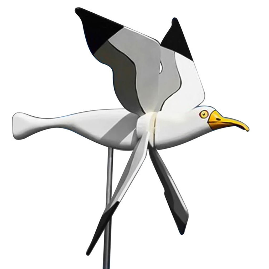 SIEYIO Asuka Series Seagulls Whirligig Windmill Stake Flying Bird Wind Spinner for Garden Lawn Yard Decoration