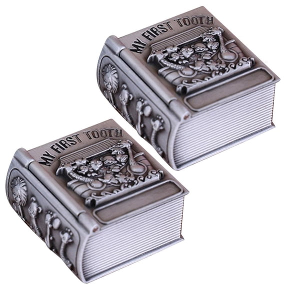 SIEYIO Baby Teeth Storage Box Zinc Alloy Storage Box Stand Baby Tooth Treasure Chests Box Tooth Box for Baby First Tooth Boxes