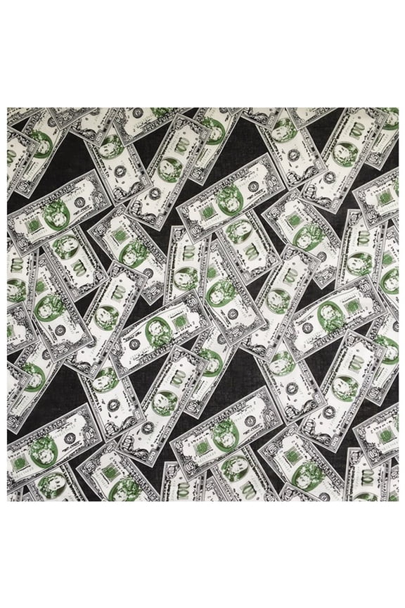 Bandana Kerchief Hip Hop Dollar Bills Money Print Hair Band Neck Scarf Headwear