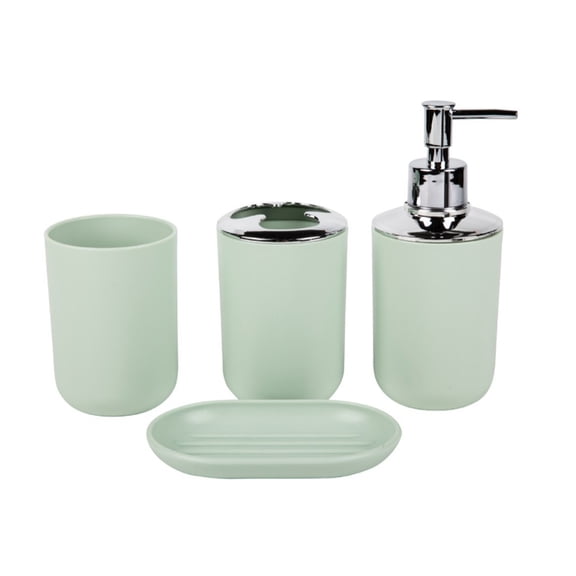 SIEYIO Bathroom Decors Set 4Pcs Includes Soap Dish Toothbrush Holder Elegant White Finish