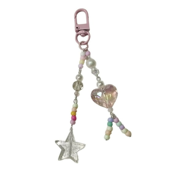 SIEYIO Beaded Bag Charm Colorful Keyring Elegant Keychain Personalized Phone Decoration