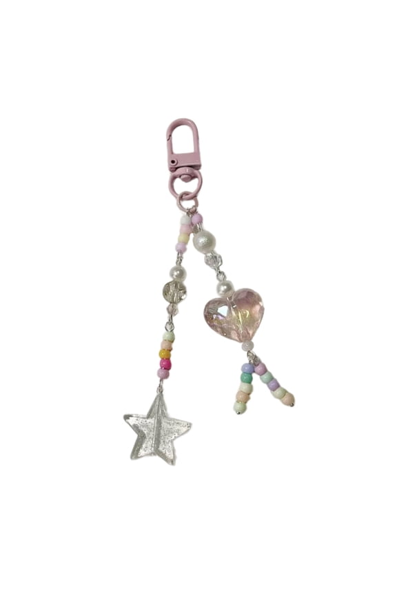 Beaded Bag Charm Colorful Keyring Elegant Keychain Personalized Phone Decoration