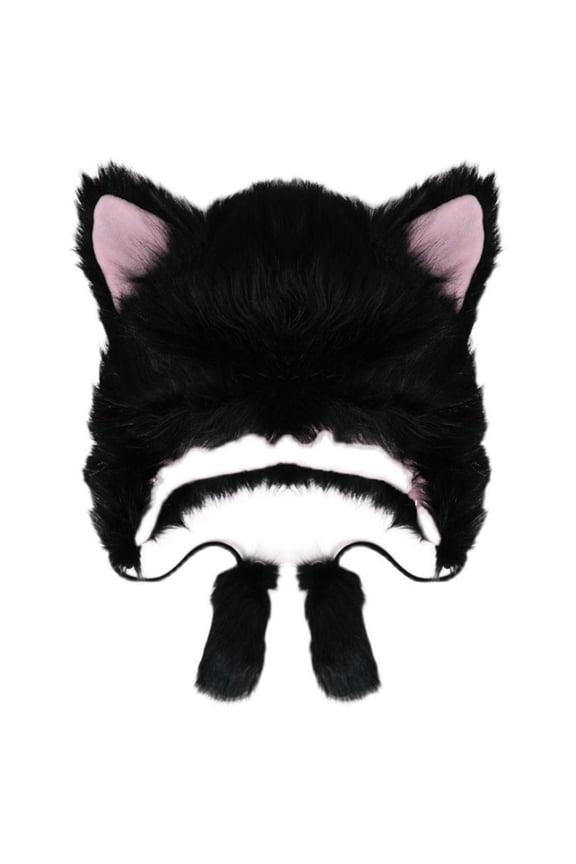 Bear Ear Hat Earflap Hat Plush Bear Hat Faux Fur Bear Hat Plush Cat Ear Hat Cute Funny Skullies Beanie Bomber Hat