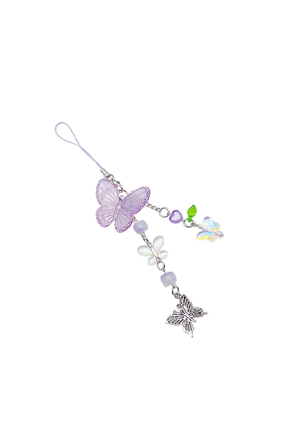 Beautiful Beaded Phone Charm Bowknot Chain Keyring Fashion Accessory Bag Pendant Keyring for Phones and Backpacks