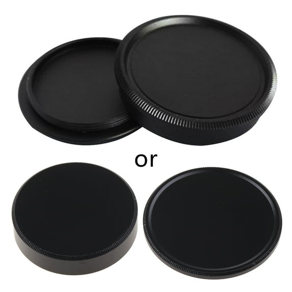 SIEYIO Black Camera Body Cap and Rear Lens Cover Cap for M42 42mm Camera Lens Parts