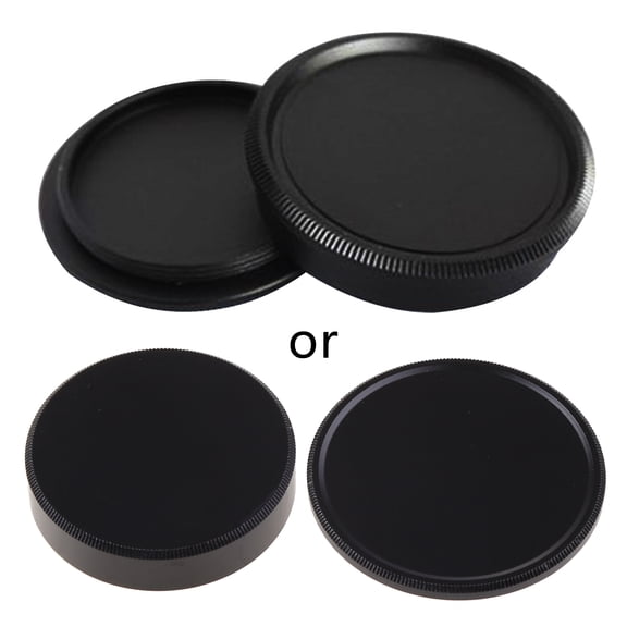 SIEYIO Black Camera Body Cap and Rear Lens Cover Cap for M42 42mm Camera Lens Parts