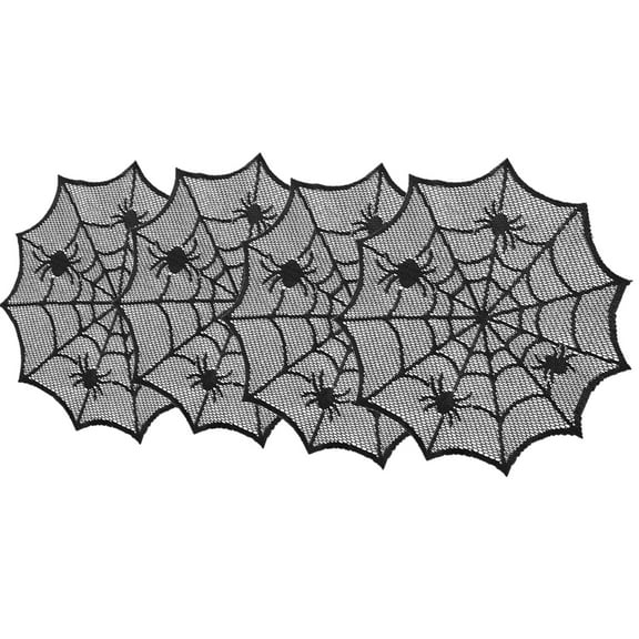 SIEYIO Black Circulars Laces Doily with Spiders Webs Placemat for Couples and Housewarming