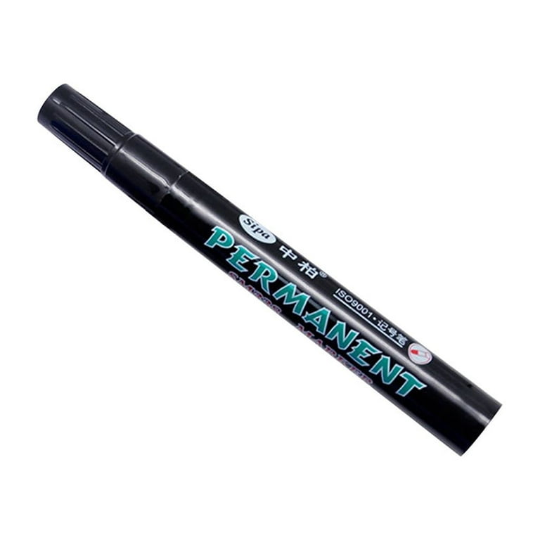 SIEYIO Black Permanent Marker Quick Dry Smooth Waterproof Fade-resistant  3.0mm Pen Tip Works on Plastic Wood Stone Metal Glass 