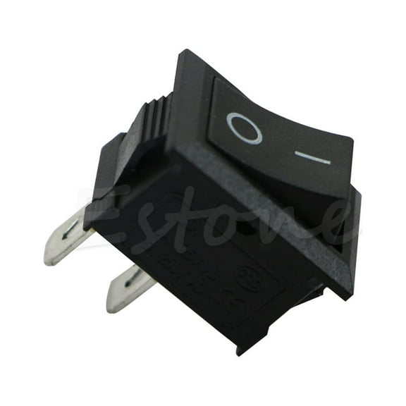 SIEYIO Black White On/Off Rectangle Rocker Switch Car Boat Button KCD1-2Pin 250V 3A New
