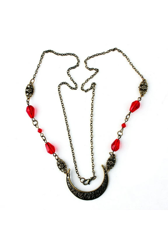 Boho Gothic Moon Crystal Bead Head Chain Crown Wedding Hairbead Prom Festival